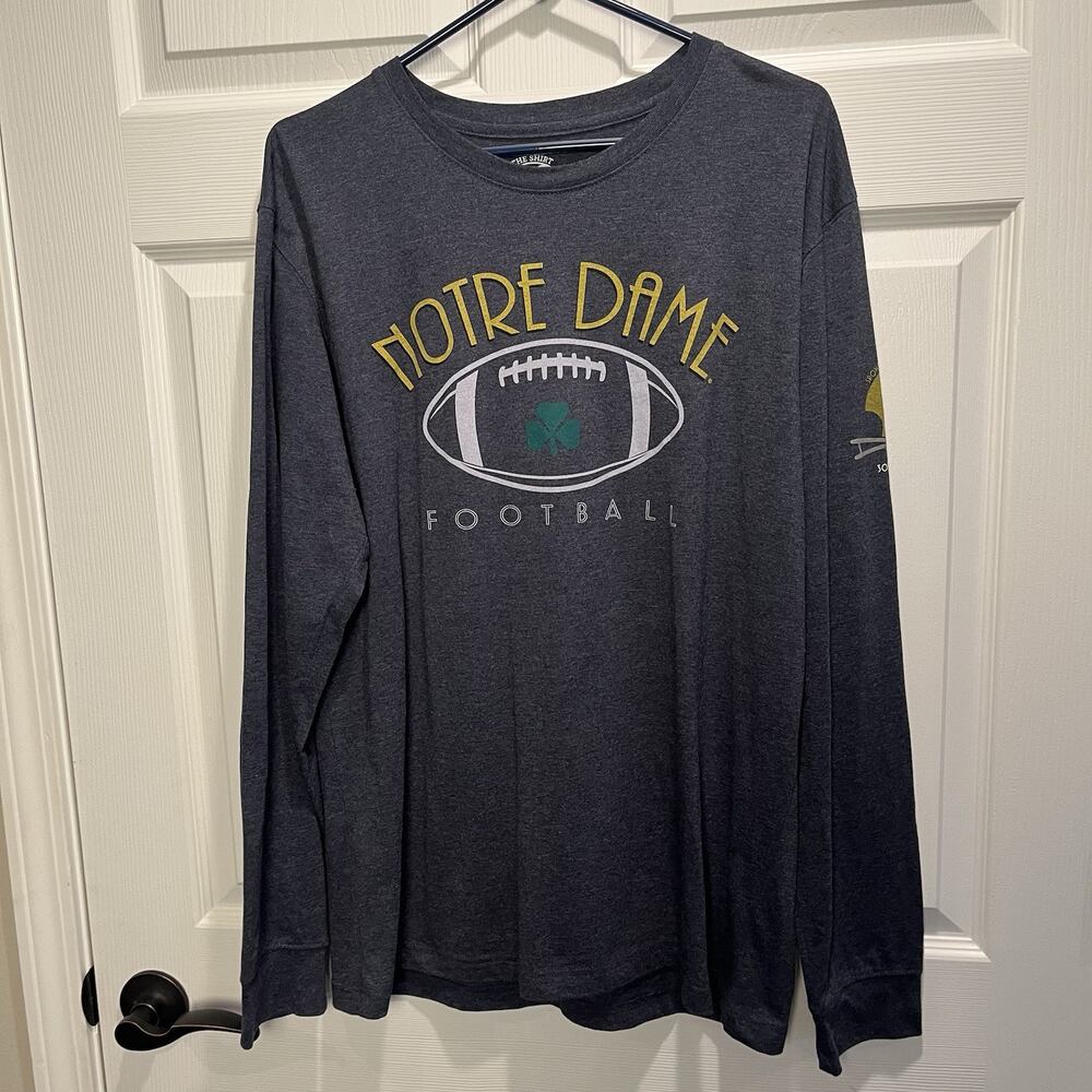 Notre Dame Fighting Irish Football Blue Shirt XL 30th Anniversary Long Sleeve